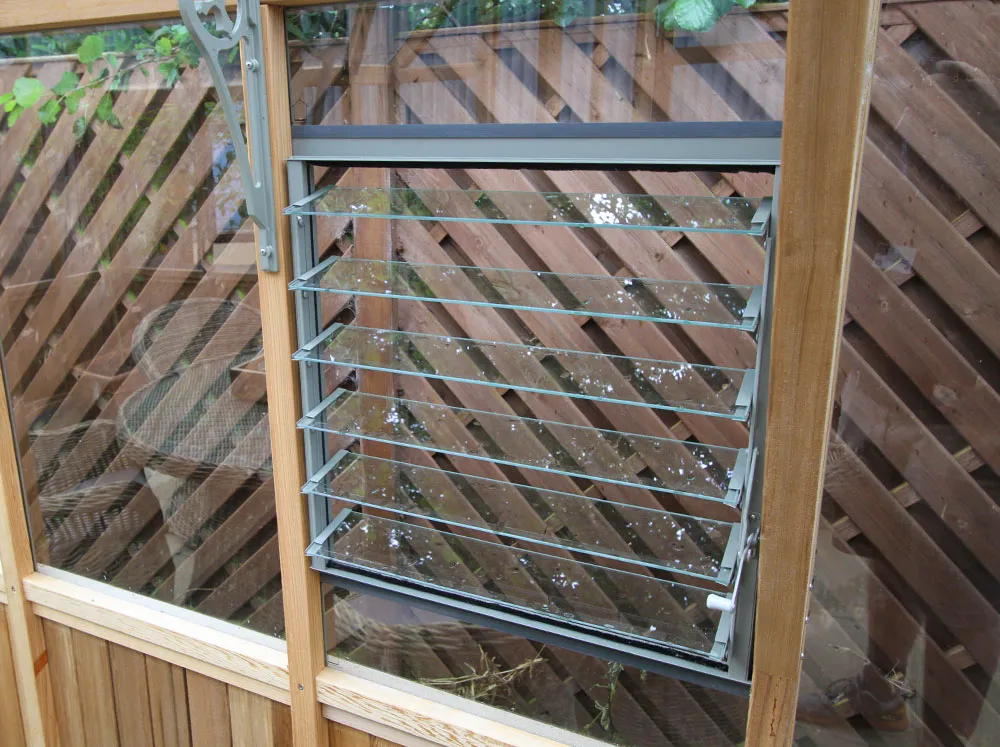 Interior view of the Alton Louver Window in open position