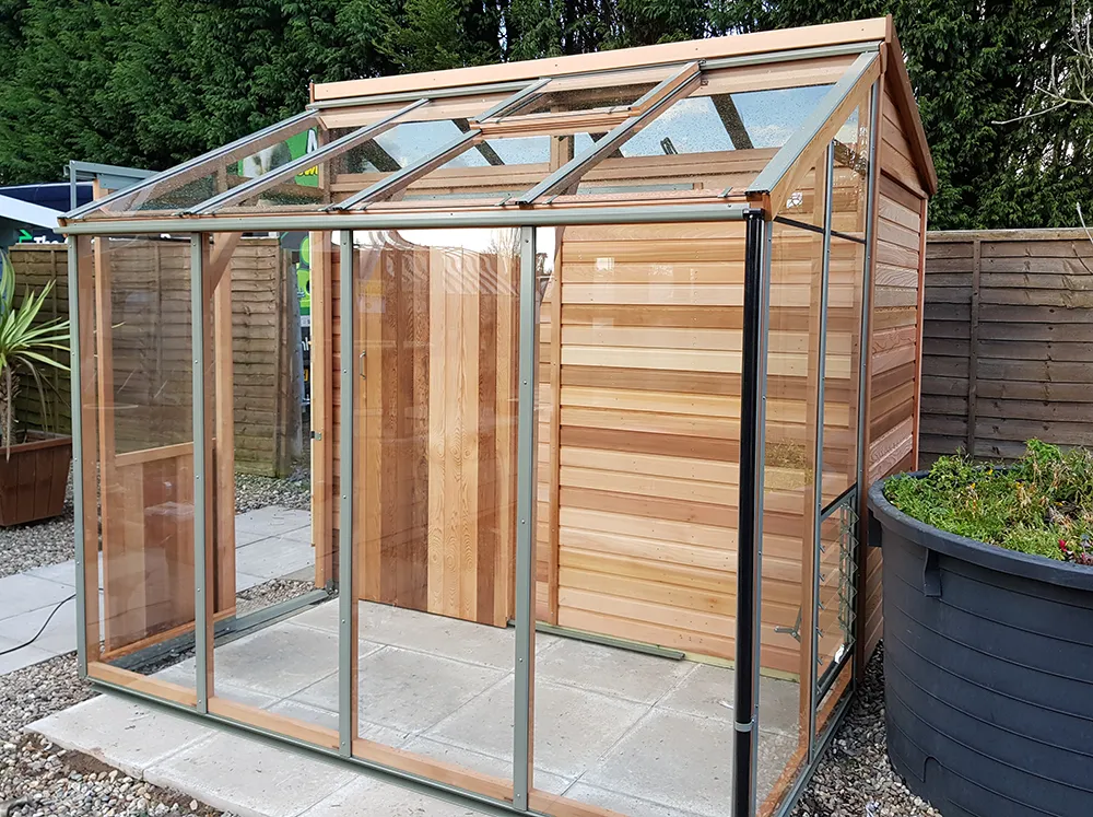 Greenhouse side of the Alton Fusion Greenhouse Shed