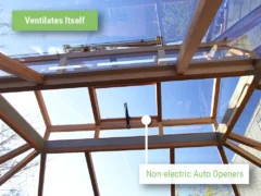 Feature image of the Alton Octagonal Greenhouse showcasing the automatic roof vents