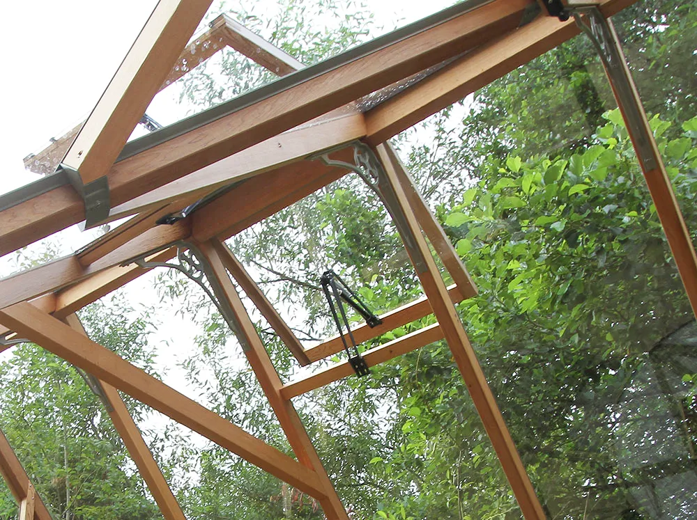 Interior view of the Alton Roof Vent with auto opener holder the vent open