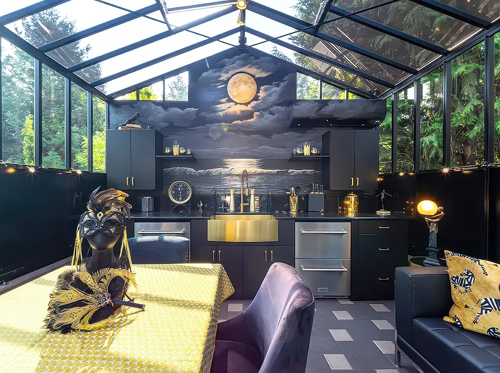 Interior of the custom Janssens Retro Victorian Greenhouse