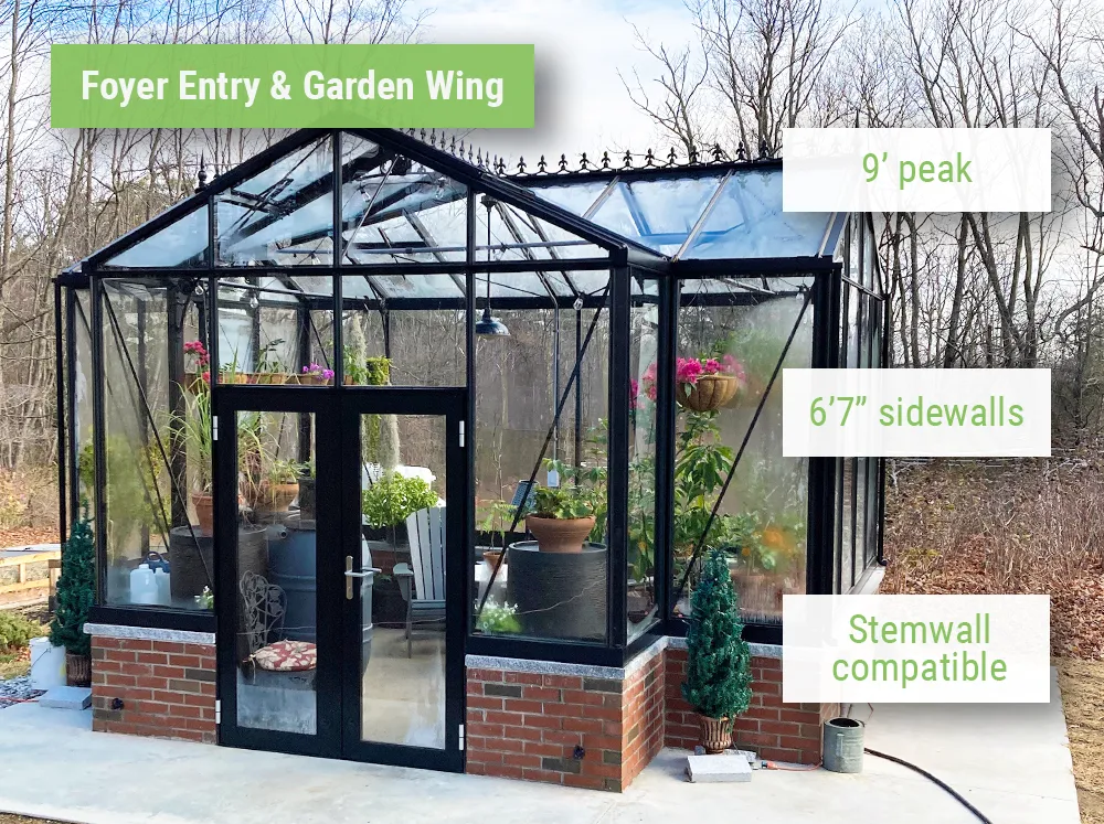 Feature image showcasing the tall T-shaped design of the Janssens Royal Victorian Orangerie