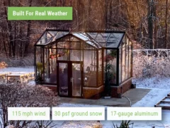 Feature image showing the Janssens Royal Victorian Orangerie in winter showcasing its strength