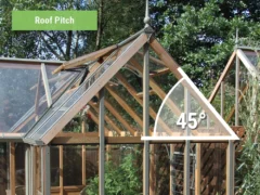 Side view of the Alton Durham Orangerie pointing out the Roof angle of 45°