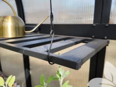 Close-up of the hook used to level the Vego Foldable Shelf