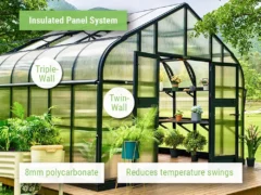 Feature image of the Vego Grand Pacific Greenhouse calling out the insulated glazing using 8mm twin- and triple wall