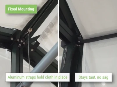 Feature image showing the way the Janssens Interior Shade Cloth is mounted by using aluminum straps