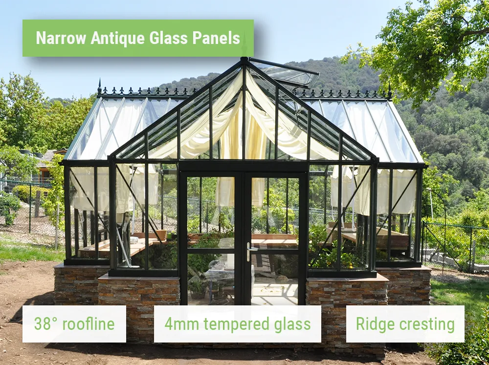 Feature image of the Janssens Antique Orangerie showcasing the glasshouse look