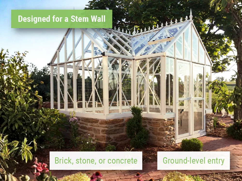 Feature image for the Janssens Antique Orangerie showcasing the stem wall design