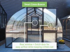 Feature image showing the cross-breeze of the Riga Black Greenhouse