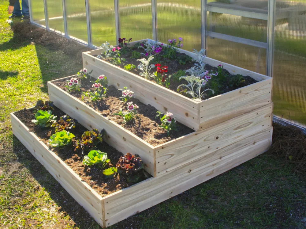 Eden Pyramid Raised Garden Bed stacked like terraces