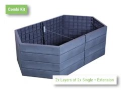 Combi Kit of the Graf Hexagonal Raised Bed as an oval like shape