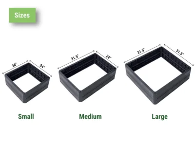 Size chart of the Graf Quadro Raised Beds