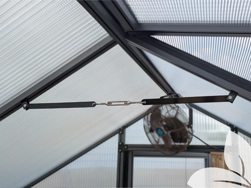 Black Greenhouse Roof Bracing installed in Nelke Pro Greenhouse