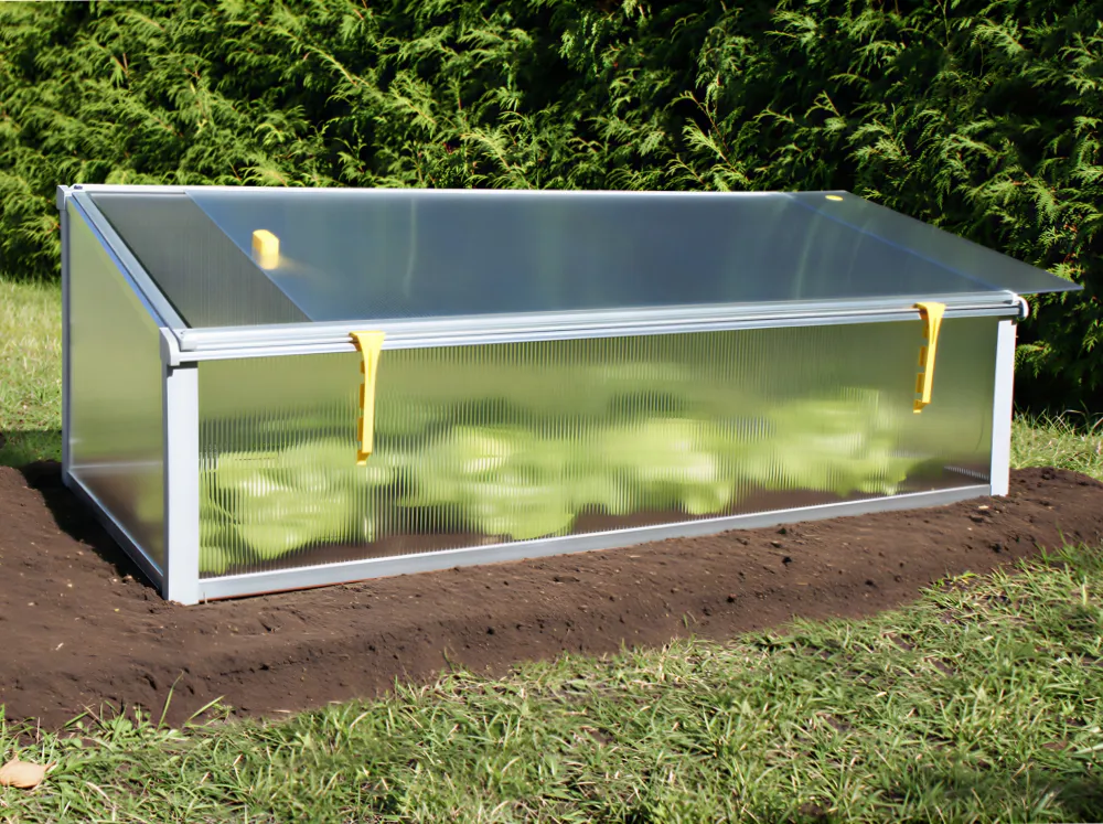 Juwel Year-Round Cold Frame with removable lid and netting for year-round use