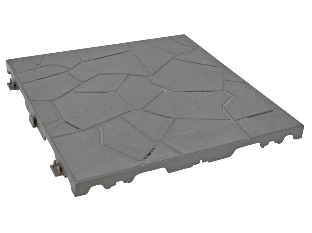 RSI Snaptile Flooring Tiles in gray on white background