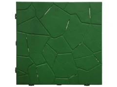 Top down view of a RSI Snaptile Flooring Tile in green on white background